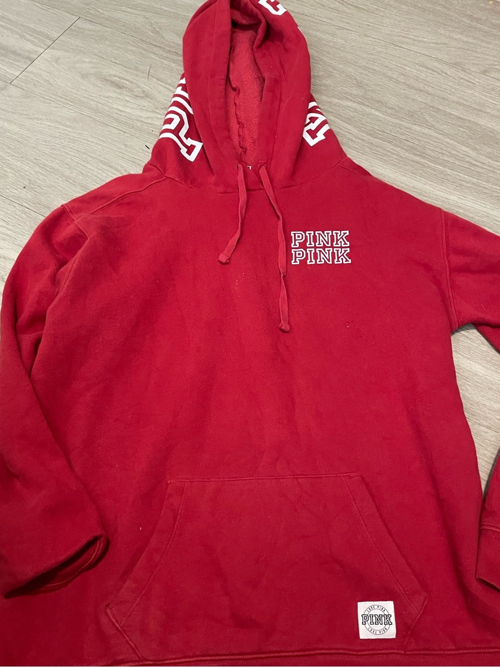 PINK Victoria's Secret Red Logo Pullover Hoodie